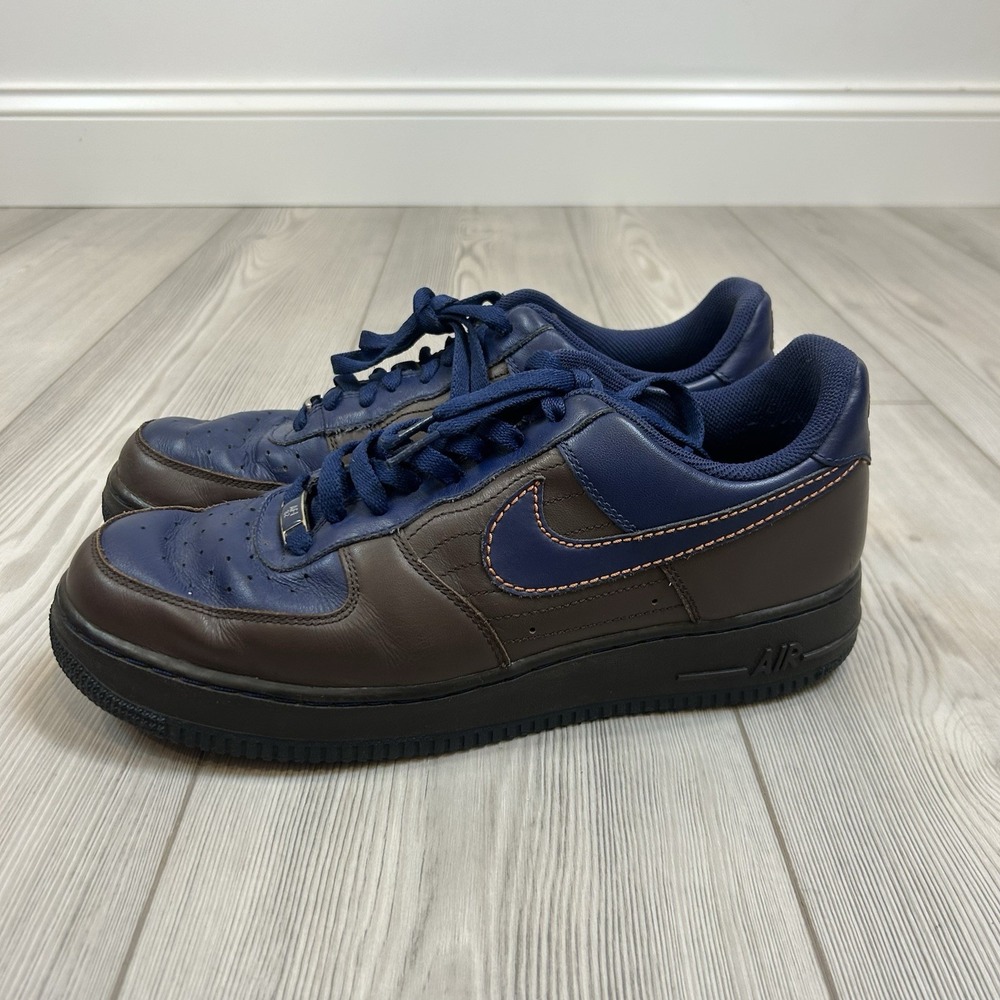 Nike Air Force 1 Low Barkley Sneakers Men's Size 10.5 Binary Blue Brown 2007